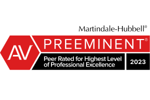 AV Preeminent, Peer Rated for Highest Level of Professional Excellence, 2023